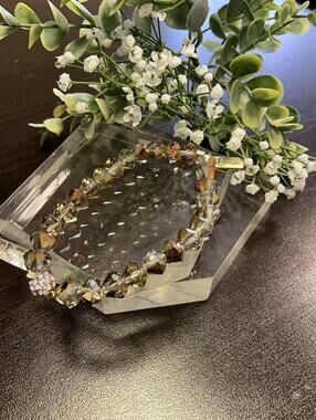 Erimish Multicolor Faceted Glitterball Stretch Bracelet Extended Size